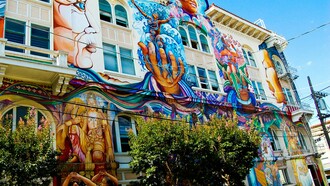 Gran mural en el distrito de Mission, San Francisco, California