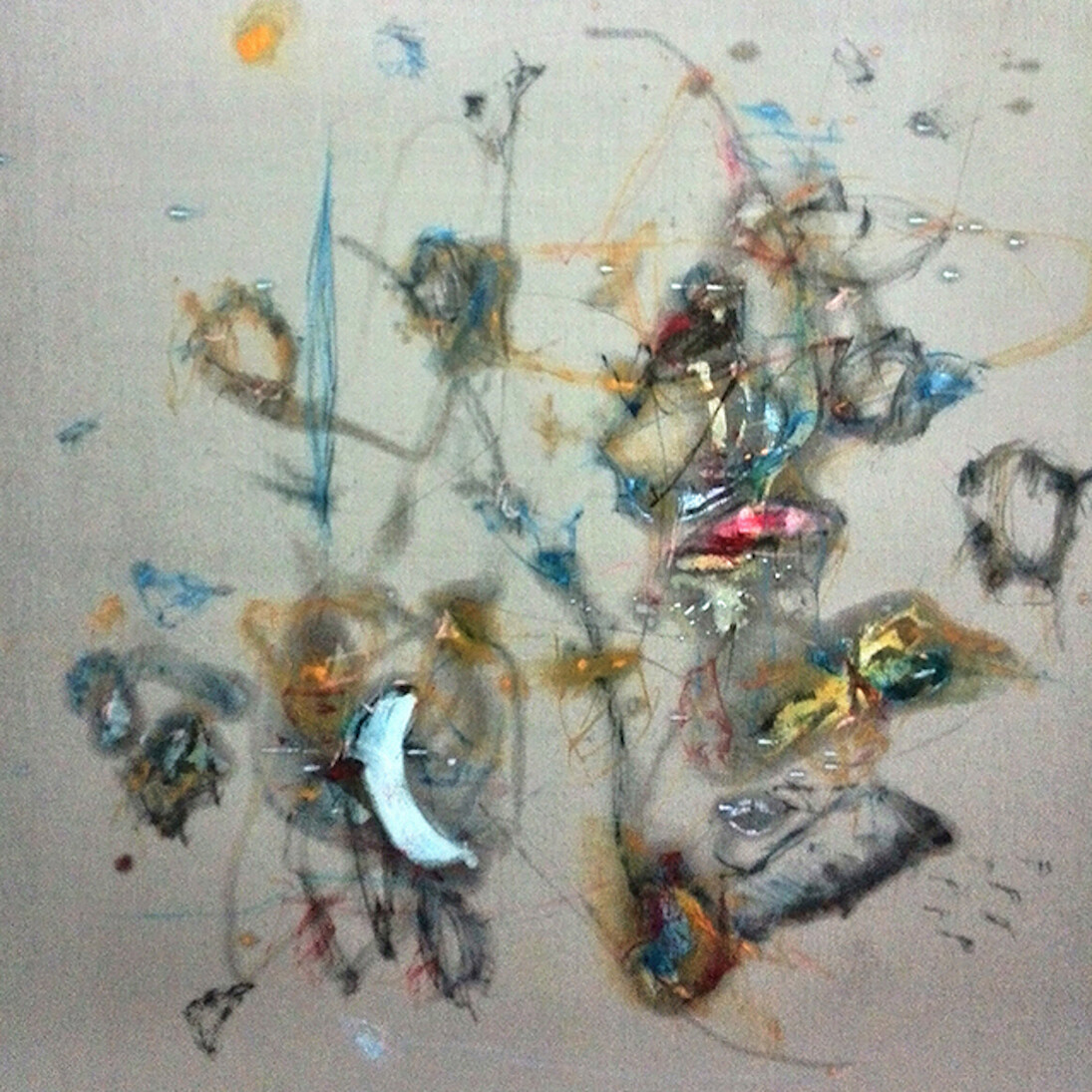 Cristobal Ortega, Sudoración de van Gogh, 2014, Óleo sobre lino montado en seda, 150 x 150 cm. Courtesy of Galería Miguel Marcos