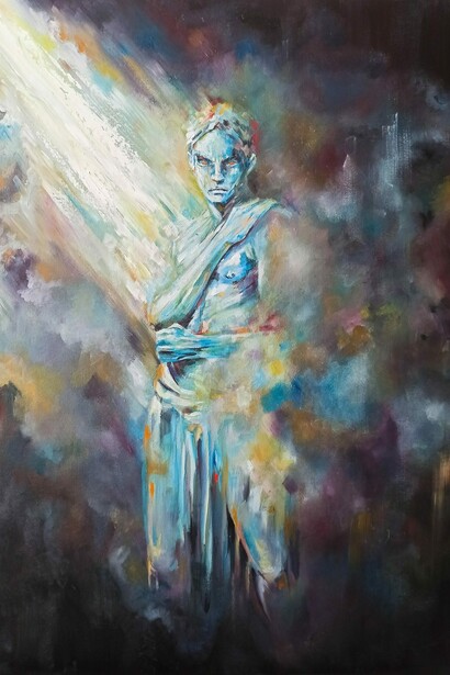 Cristina Ricatti, Ragione e Provvidenza, olio su tela, cm 50x40