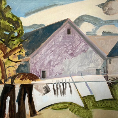 Lois Dodd, Laundry, Belvedere (detail), 1980. Courtesy of Alexandre Gallery