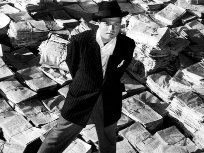 Orson Welles on the set of Citizen Kane, 1940 