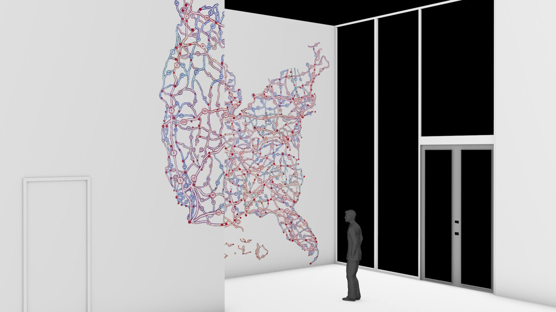 “Interstate,” 2015
Installation, View 3
Approx. 15 x 28½ feet (430
sq. ft.)