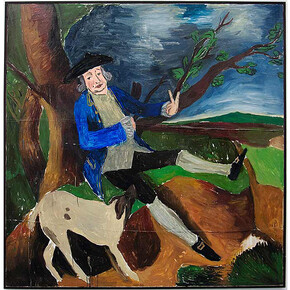 Ben Clarke, John Plampin (After Gainsborough), 2013, Oil on canvas, 196 x 196 cm