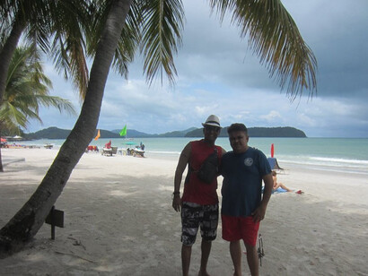 La spiaggia di Pantai Cenang 