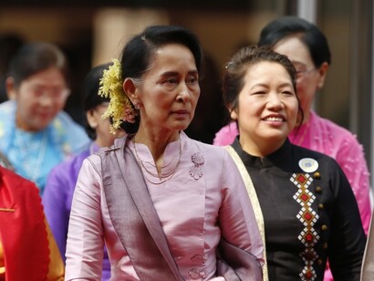 Aung San Suu Kyi is a Burmese politician, diplomat, and author, and winner of a Nobel Peace Prize