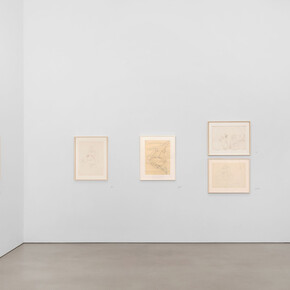 Maria Lassnig, Works on paper, 1955–2004, exhibition view. Courtesy of Petzel Gallery