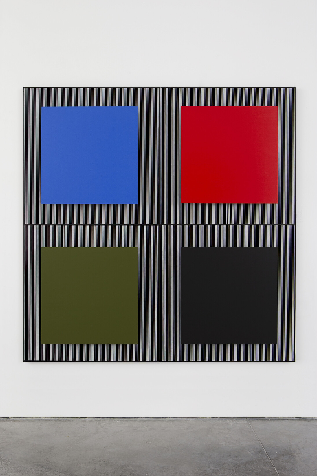 Jesús Rafael Soto, "Cobalto a la izquierda", 1993, Peinture sur bois et métal, 203 x 203 x 17 cm / 80 x 80 x 6 3/4 inches, Photo : Claire Dorn, Courtesy Galerie Perrotin