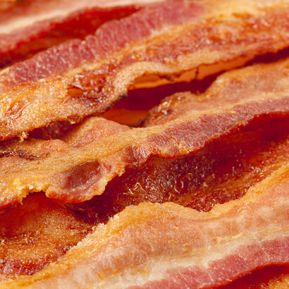 Ingredientes para el quiche. Lonchas de bacon