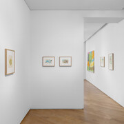 Etel Adnan, Au coeur du silence, exhibition view. Courtesy of Galerie Lelong