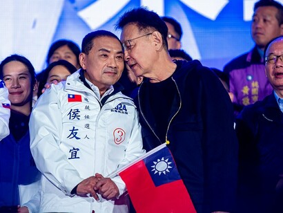 Zhao Shaokang, KMT candidate, rallies supporters at Taiwan's 2024 election campaign, emphasizing party vision and policies