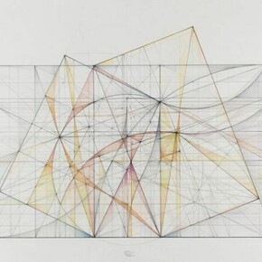 Mark Reynolds, The Greater and Lesser Dyad Series: Two Ogee Curves, 12.11, 2011, Graphite, pastel and colored pencil on cotton paper, 14 7/8 x 22 inches