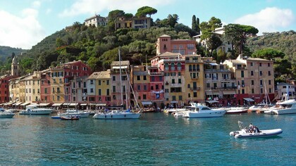 Il porto di Portofino visto dal mare