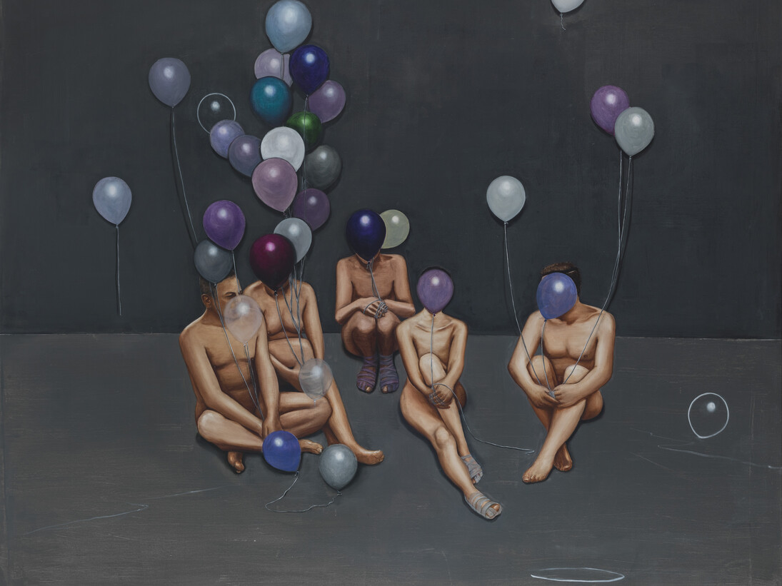 Song Yige, Thinker, 2015, oil on canvas, 248 x 202 cm, courtesy of the artist and Marlborough Fine Art, London