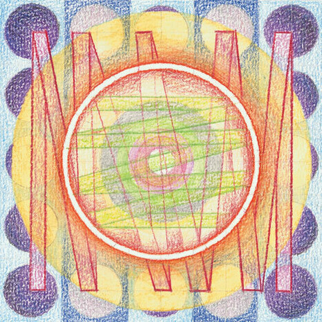 Magical night #5, coloured pencil on paper, 13 x 13 cm, Mark Weighton, 2011