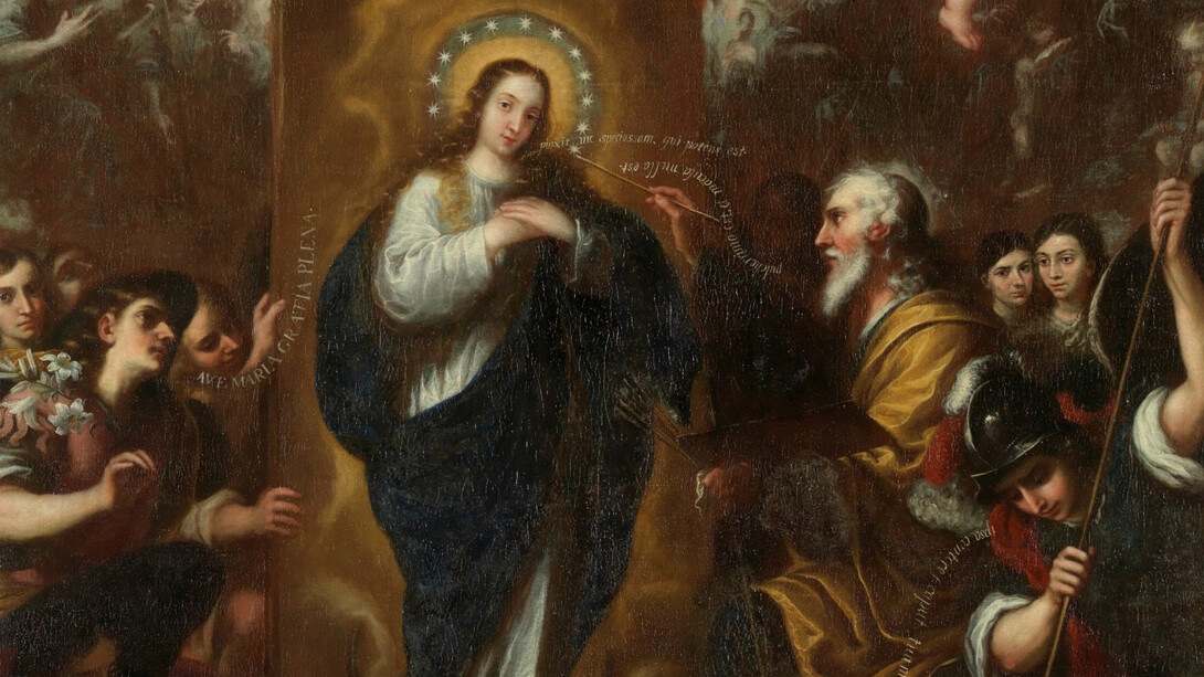 José García Hidalgo, Dios Padre retratando a la Inmaculada, hacia 1690. Cortesía del Museo Nacional del Prado