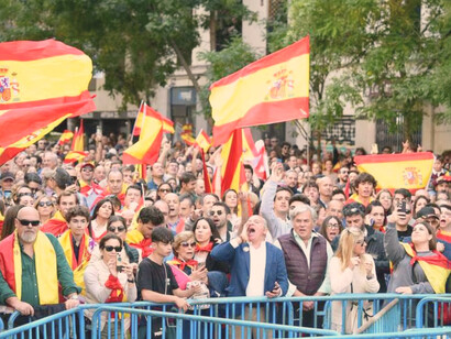 Manifestación en contra de la amnistía por los sucesos del 1 de octubre de 2017. Madrid, España