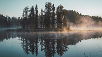 Reflection in the water represents self-reflection