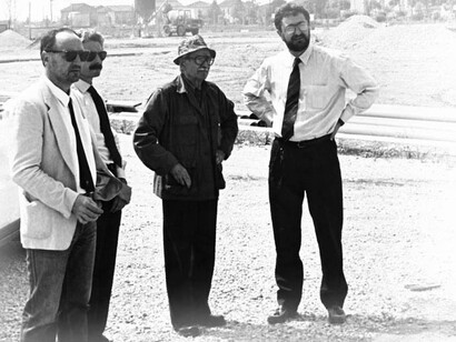 Moschini, Burri e Sadich in un sopraluogo nell’area del progetto