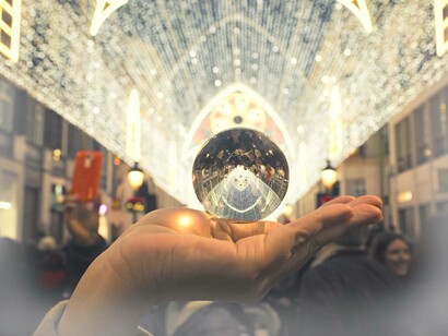 A globe seems to emanate energy, as it is in all things