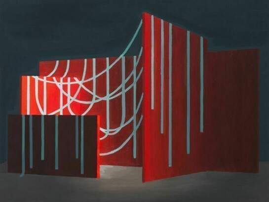 Série Nature morte d'espaces 5 (Aprile), 2013, Peinture à l'huile sur bois, Pièce unique, Courtesy galerie Cortex Athletico, Bordeaux-Paris