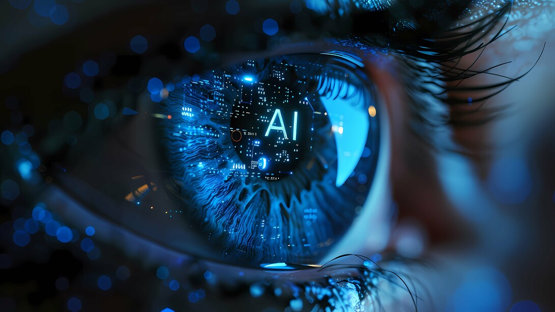 The word AI reflected in an eye, representing South Africa’s growing vision for an AI-driven future