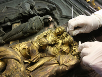 Restauro della Porta Nord del Battistero di Firenze, foto Gianluca Moggi