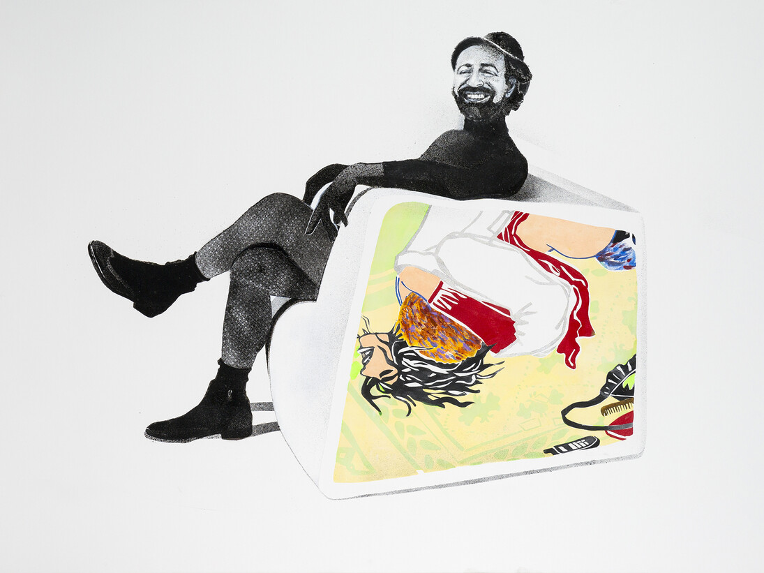 Khaled Takreti, A l'aise, 2014, Acrylic on canvas, 106 x 160 cm