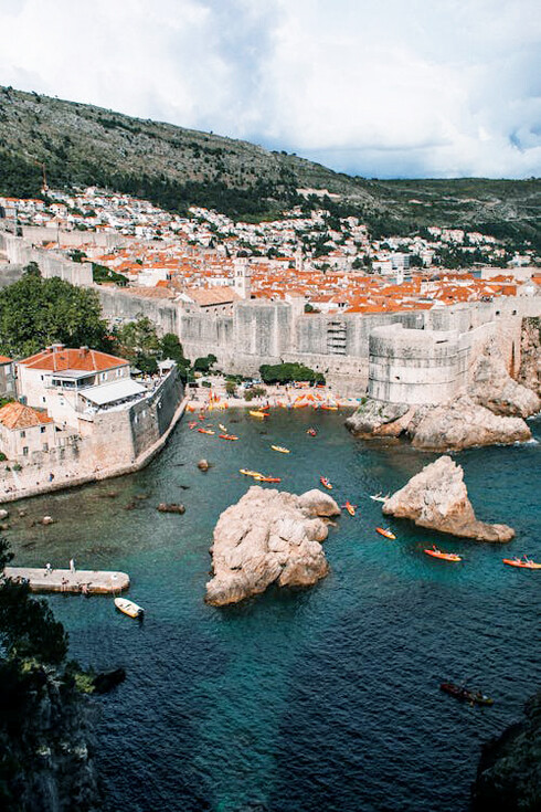 The beautiful Adriatic coastline next to Old Town Dubrovnik