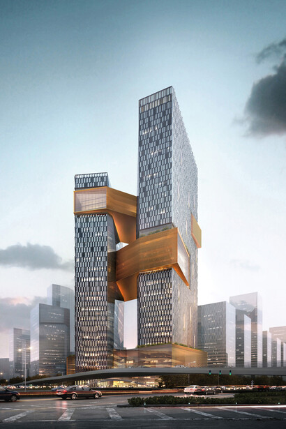 Vista de la sede principal de Tencent en Shenzhen, China