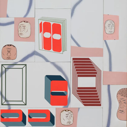 Barry McGee, 100 4 faces (detail), 2024. Courtesy of Fraenkel Gallery