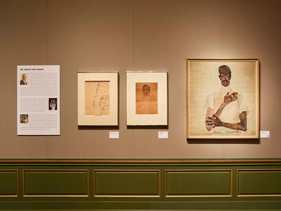 Egon Schiele, Portrait of Dr. Erwin von Graff, exhibition view. Courtesy of Neue Galerie