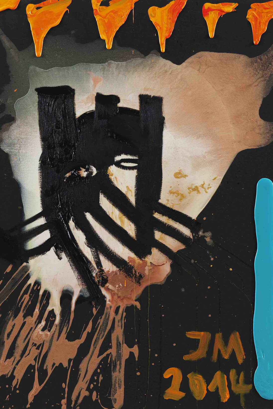 Jonathan Meese, SCHACH MATSCH" SPRACH DER SCHWARZI RITTI, HITTI, 2014, Huile et acrylique sur toile, 100, 5 x 80 cm/ 39 5/8 x 31 5/8 in. Courtesy Jonathan Meese et Galerie Daniel Templon, Paris. Photo Jan Bauer 