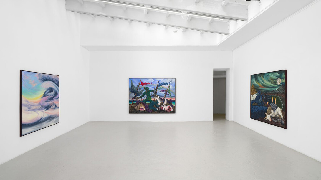 Drew Dodge, Rainbows, rituals, and ruins, exhibition view. Courtesy of Semiose Gallery