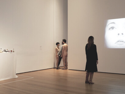Installation view of the exhibition "Marina Abramović: The Artist is Present", photograph by Jonathan Muzikar