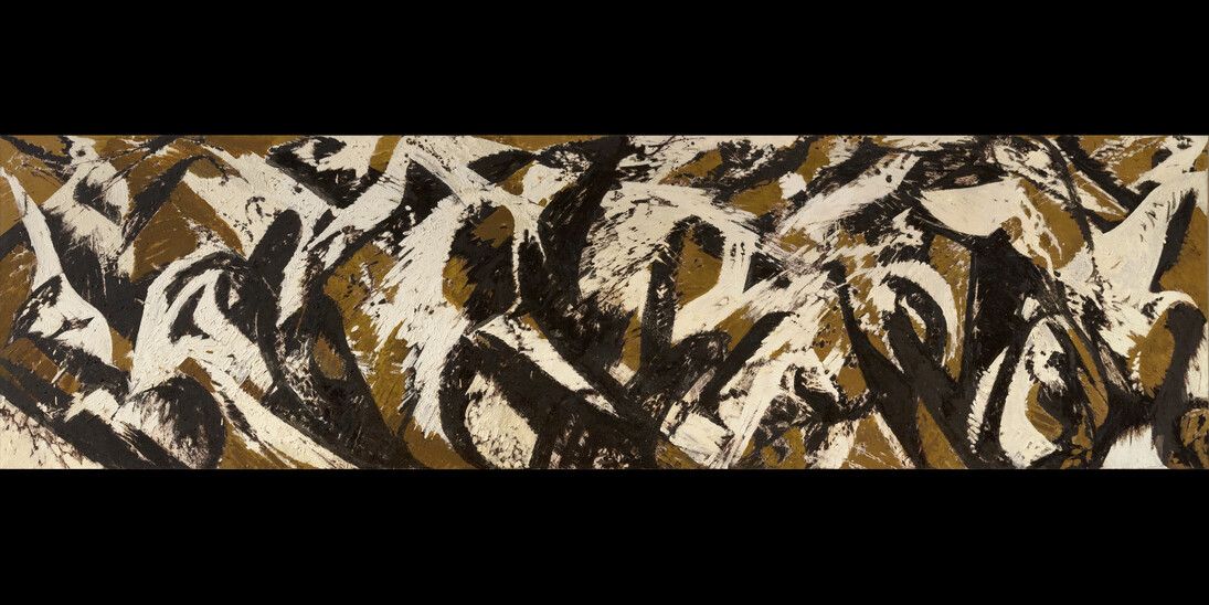 Lee Krasner, Moontide, 1961, oil on canvas37 x 134 inches94 x 340.4 cm. © 2017 The Pollock-Krasner Foundation / Artists Rights Society (ARS), New York. Image courtesy of Paul Kasmin Gallery 