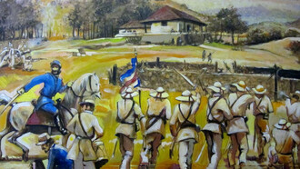 Recreación pictórica de la Batalla de Santa Rosa, atribuida a Toribio Jerez