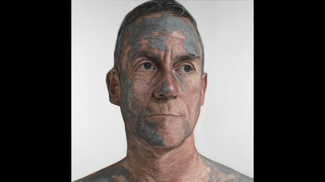 Kyle Barnes (b. 1986), 'Company Sargeant Gary Madden', 2018. Oil on canvas, 140 x 140 cm. © Kyle Barnes. Photo © National Gallery of Ireland.