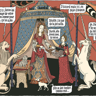 Émile Bravo, Mon seul désir, la Dame à la licorne nouvelle interprétation © Futuropolis / musée de Cluny, 2015