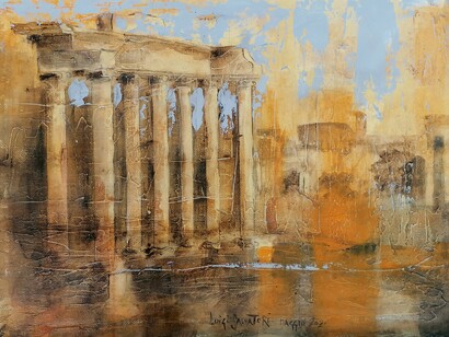 Luigi Salvatori, Se chiudo gli occhi sul Foro Romano, acrilico su tela, 50x70 cm, 2021