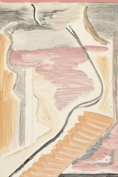 Elizabeth Hohimer, Quartz Mountain (detail), 2021,
monotype,
39 1/2 x 22 1/2 inches. Courtesy of the artist and Gerald Peters Contemporary