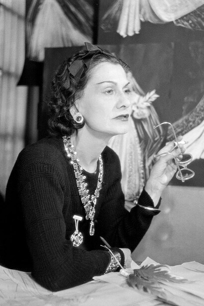 Gabrielle Chanel at work photographed by Roger Schall, 1937, Collection Schall, Photo by Akiko & Pierre