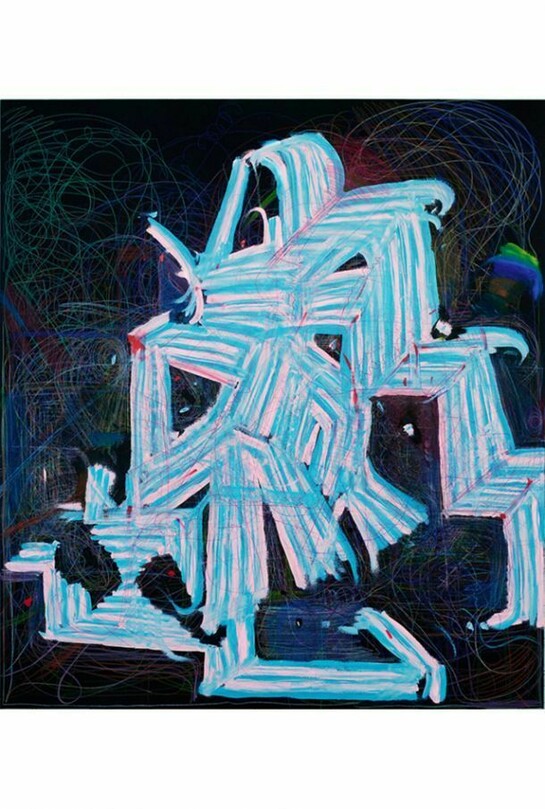 Joanne Greenbaum, "Untitled", 2013, oil, flashe and colored pencil on canvas, 90 x 80 in., 228.6 x 203.2 cm