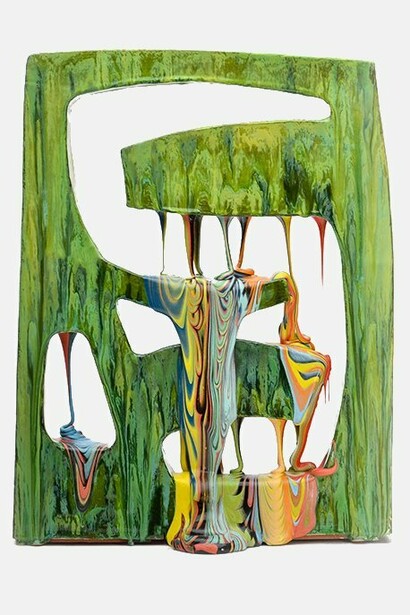 Lauren Mabry, Green Shade No. 5, 2023, 24 x 18 x 7.5 inches / 61 x 45.7 x 19 cm, ceramic, glaze. Courtesy of the artist and Pentimenti Gallery