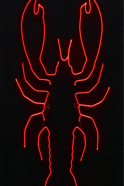 Gavin Turk (b. 1967), Still Life with Lobster, 1995, Red neon mounted on a box behind perspex, 120.5 x 68 x 15 cm; (47 1/2 x 26 3/4 x 5 7/8 in.), Edition of 3 + 1 AP