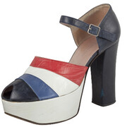 Platform-Sandal, Sergio Rossi 1970/74 Milan Leather L 22 cm; heel: 12 cm