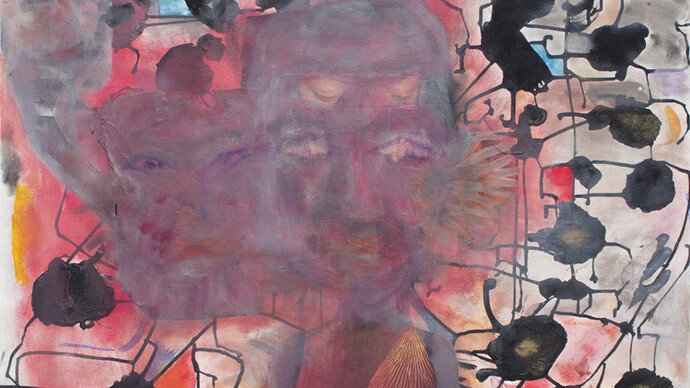 Uman, Untitled (detail), 2014, Collage, oil and acrylic on canvas, 30 x 30 inches, Courtesy of White Columns
