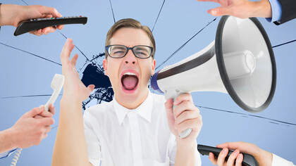 A consumer navigating through diverse influences, including factors, advertisements, and potential marketing messages