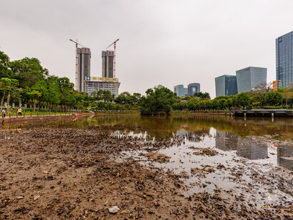 La torre ya no “pertenece” a un lugar en el sentido cultural del término. Se implanta en él. Parque de Songpingshan, 2023, Shenzhen, China
