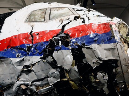 Restos de la cabina del piloto del MH 17