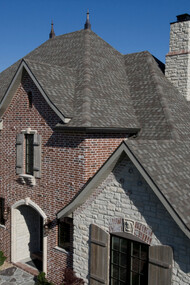 Asphalt shingles on a house roof